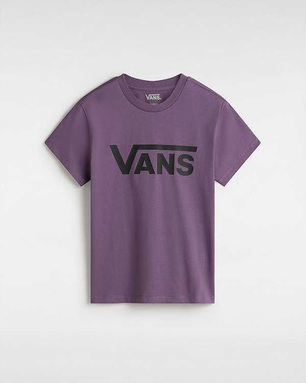 Purple Vans Flying V Crew Women T Shirts | VN1508396