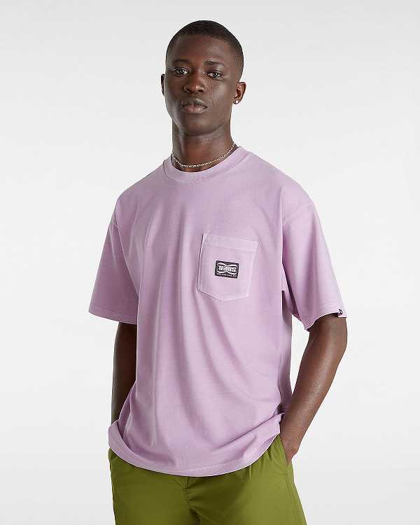 Purple Vans Hyper Patch Pocket Men T Shirts | VN2410653