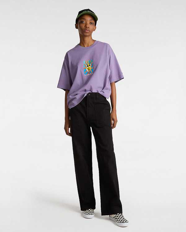 Purple Vans Skate Clay Women T Shirts | VN3071569