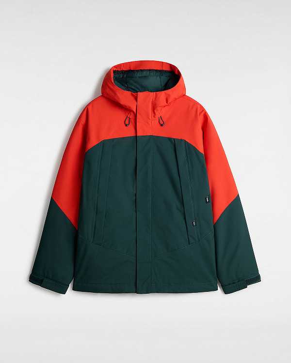 Red / Green Vans MTE Hellbound Snowboard Men Jacket | VN6419027