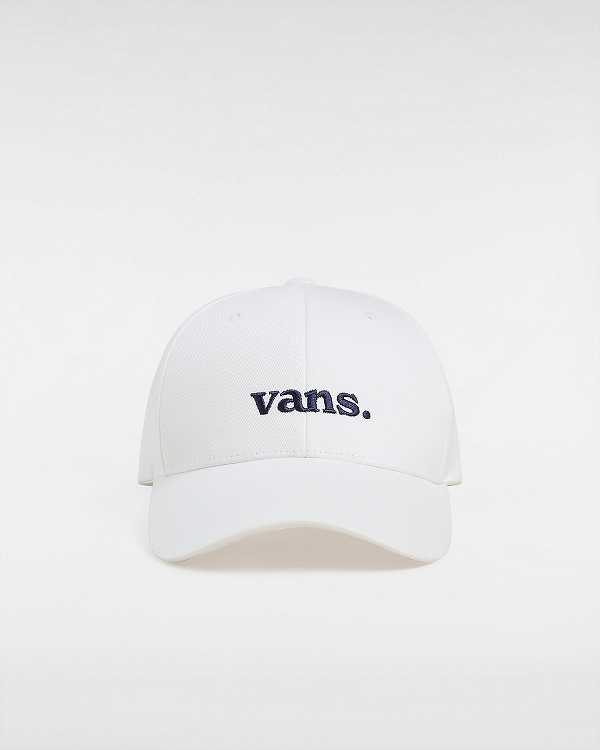 White Vans 66 Structured Jockey Unisex Hats | VN8796430