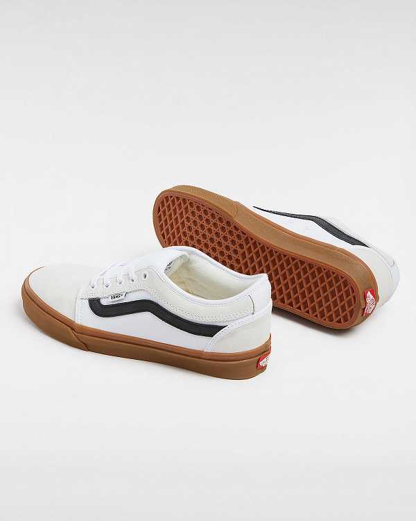 White Vans Chukka Low Sidestripe Men Skate Shoes | VN4190725