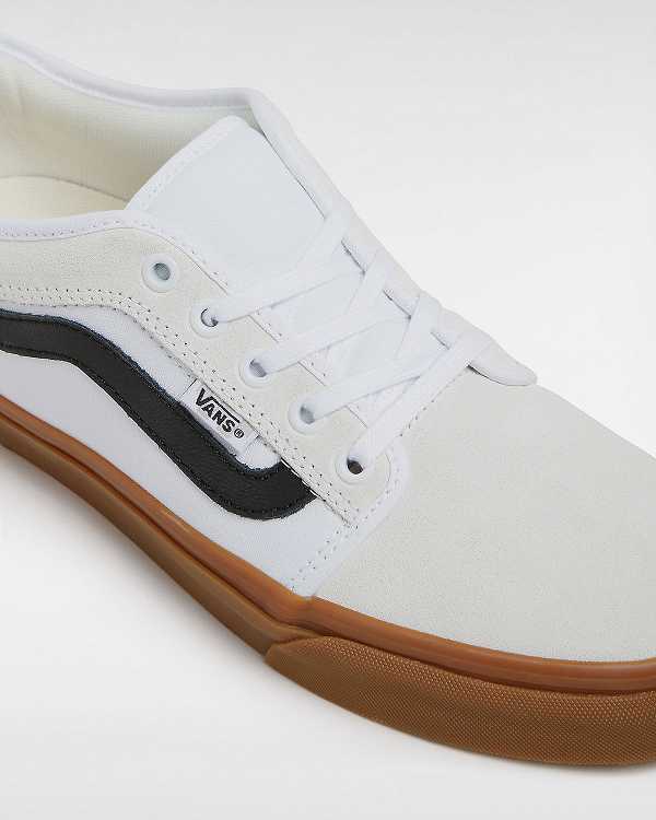 White Vans Chukka Low Sidestripe Men Skate Shoes | VN4190725