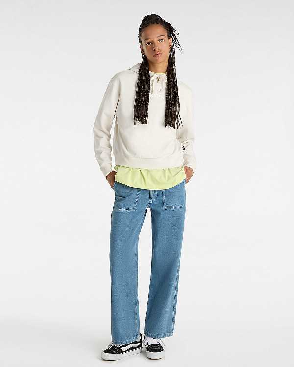 White Vans Essential Relaxed Fit Women Hoodie | VN3647025