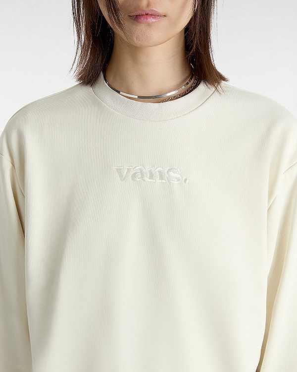 White Vans Essential Relaxed Fit Women Sweatshirt | VN8013264