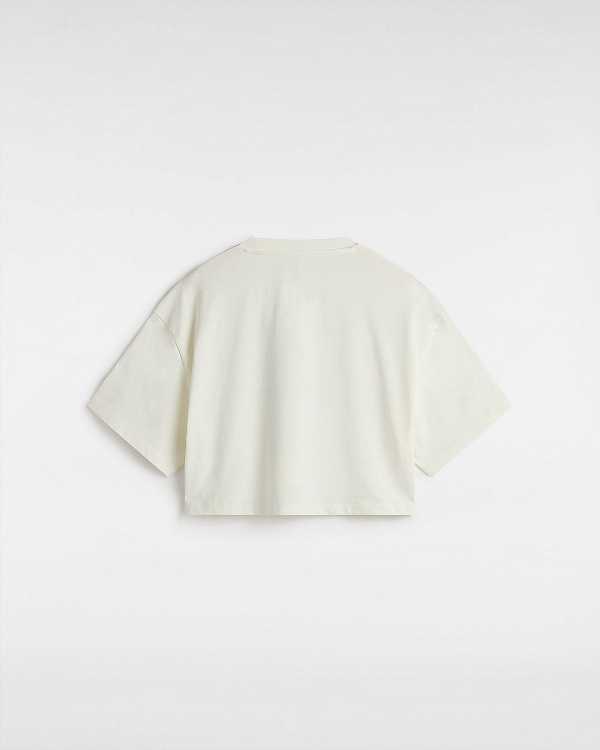 White Vans First Team Relax Crop Women T Shirts | VN2035784