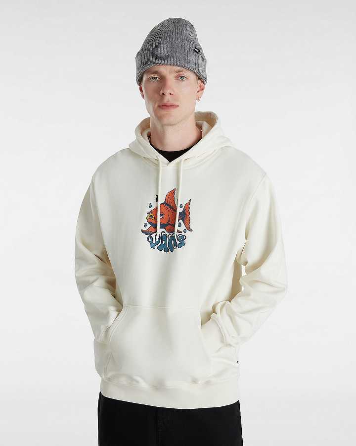 White Vans Fish loose Men Hoodie | VN8290465