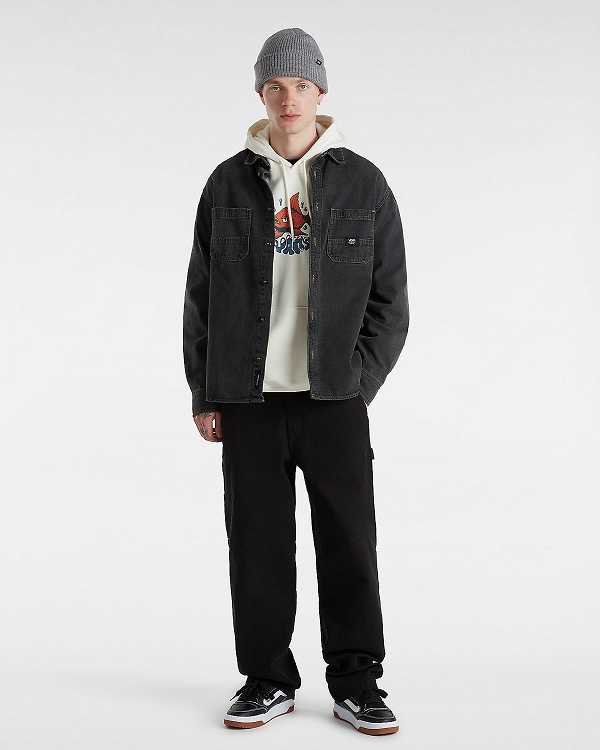 White Vans Fish loose Men Hoodie | VN8290465