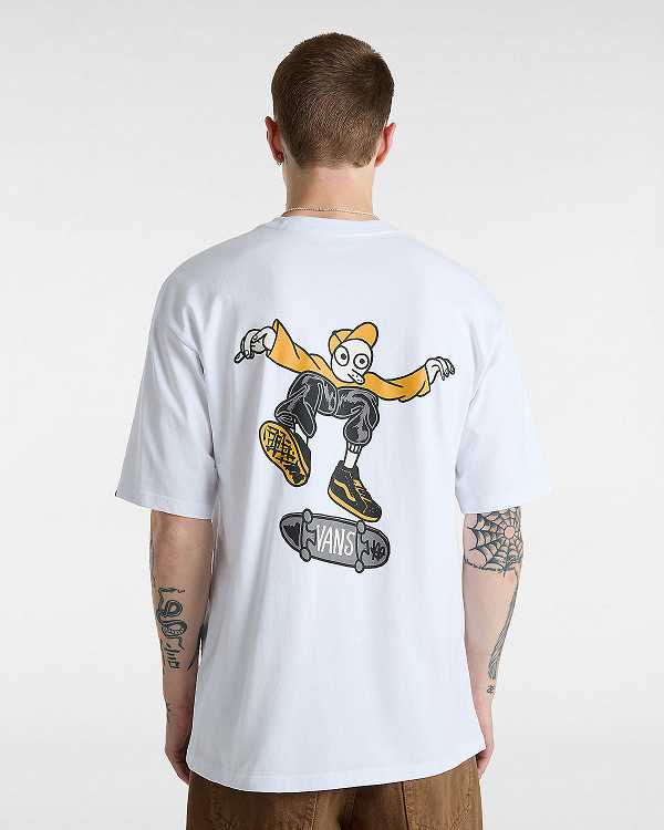 White Vans Flipside Loose Men T Shirts | VN8762941