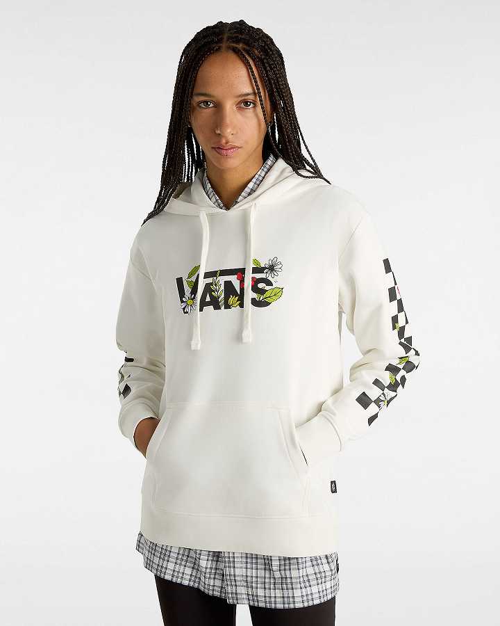 White Vans Foliage Boyfriend Fit Women Hoodie | VN6195837