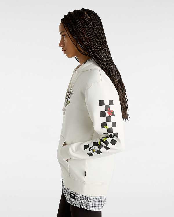 White Vans Foliage Boyfriend Fit Women Hoodie | VN6195837