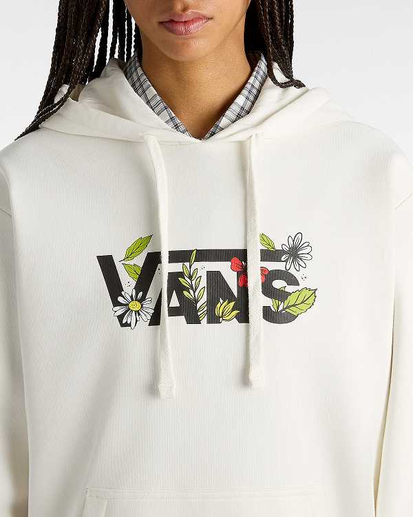 White Vans Foliage Boyfriend Fit Women Hoodie | VN6195837