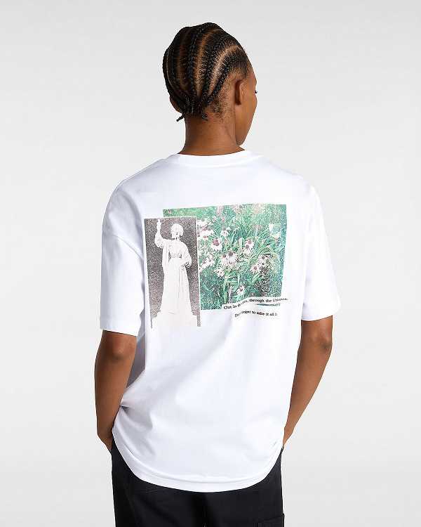 White Vans Garden Women T Shirts | VN6289015