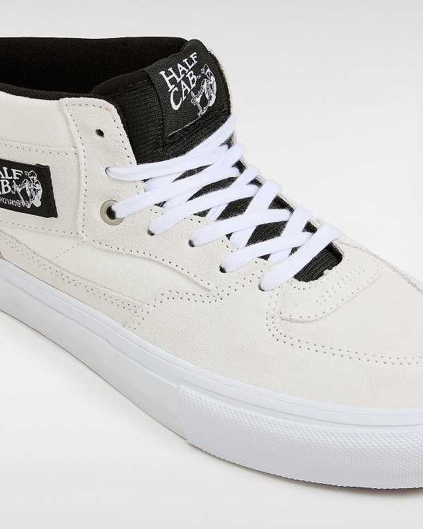 White Vans Half Cab Women Skate Shoes | VN2438071