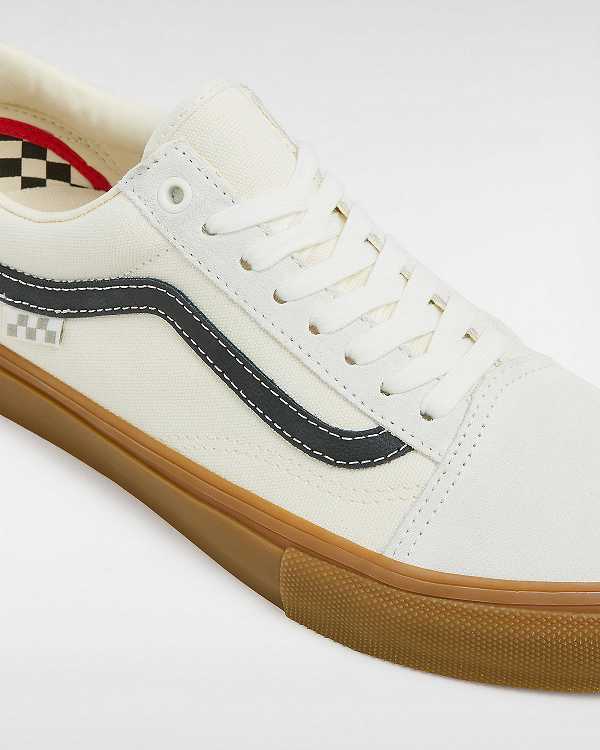 White Vans Old Skool Men Skate Shoes | VN9126074