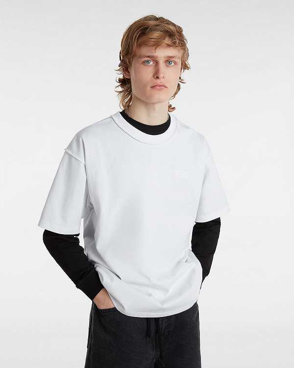 White Vans Premium Logo Women T Shirts | VN0246893