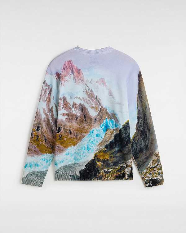 White Vans Premium Printed Knit Men Sweater | VN3145680