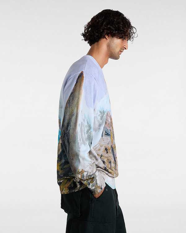 White Vans Premium Printed Knit Men Sweater | VN3145680