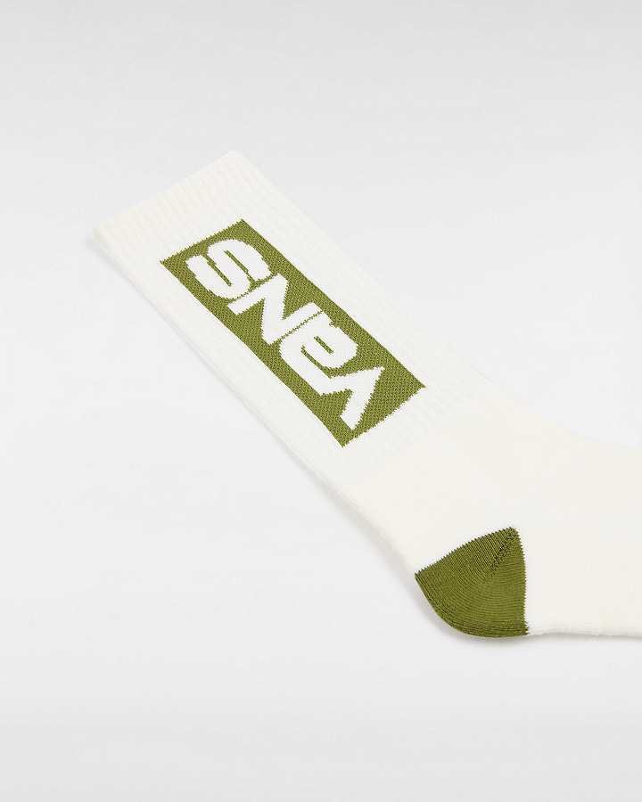 White Vans Pursuit Crew (1 Pair) Unisex Socks | VN2481569