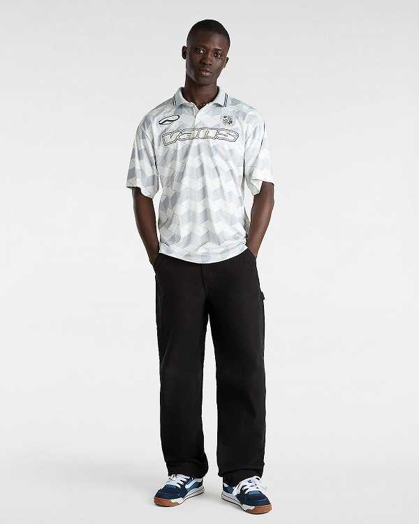 White Vans Rigsby Soccer Men Polo Shirt | VN8395021