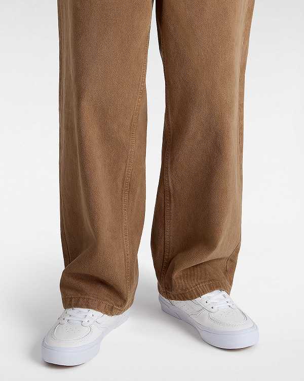White Vans Rowley Leather Men Skate Shoes | VN2108493