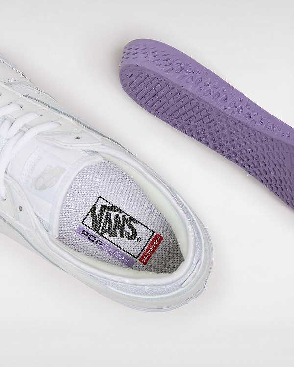 White Vans Rowley Leather Men Skate Shoes | VN2108493