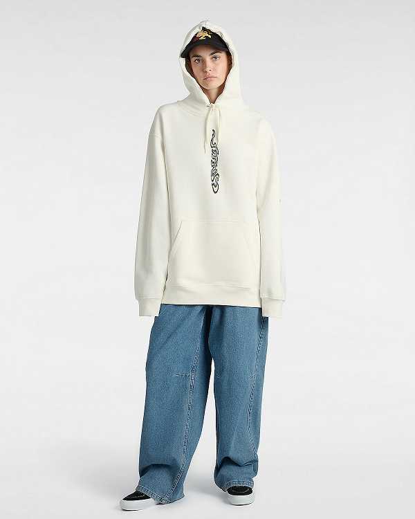 White Vans Skate Blurb Men Hoodie | VN2980153