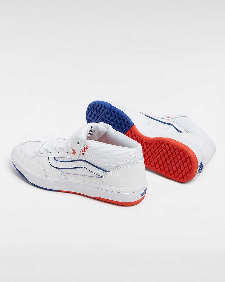 White Vans Skate Zahba Mid Men Athletic Shoes | VN6472138