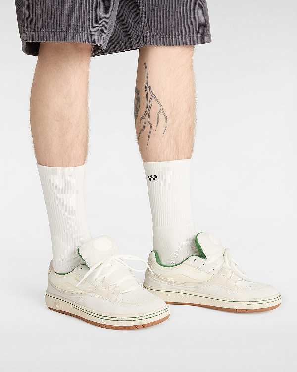 White Vans Speed Men Skate Shoes | VN0461952