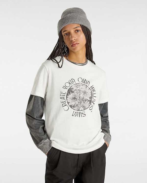 White Vans Wellness Boyfriend Fit Women T Shirts | VN0285974
