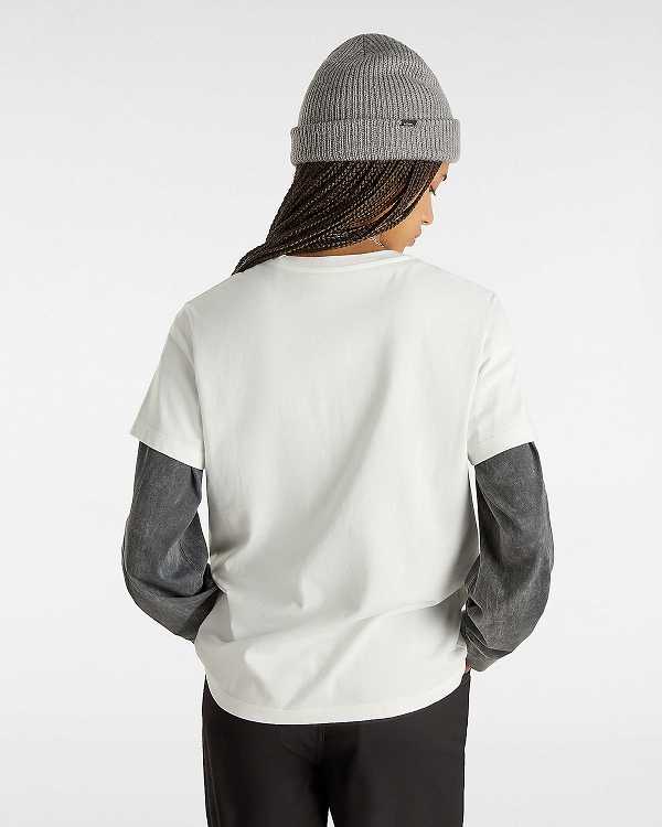 White Vans Wellness Boyfriend Fit Women T Shirts | VN0285974