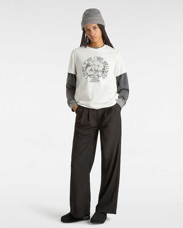 White Vans Wellness Boyfriend Fit Women T Shirts | VN0285974