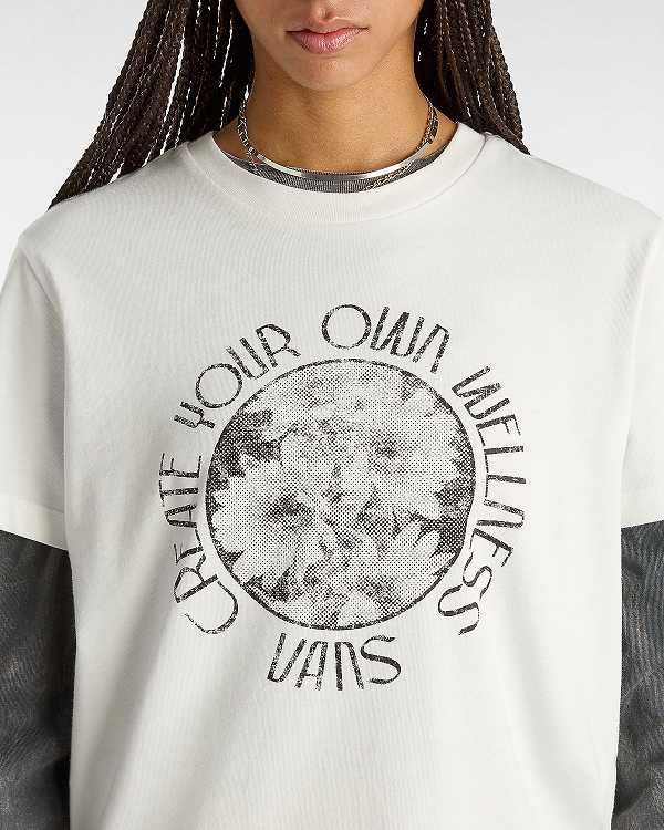 White Vans Wellness Boyfriend Fit Women T Shirts | VN0285974