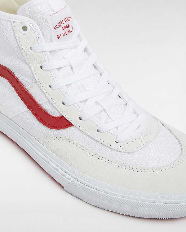 White / Beige Vans Crockett High Men Skate Shoes | VN4370681