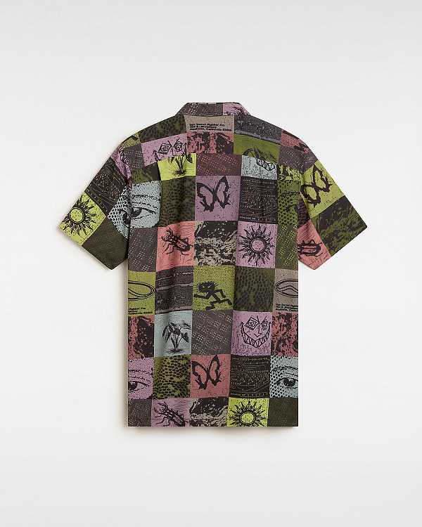 Yellow Vans Camp Classic Collar Men Shirts | VN7681945