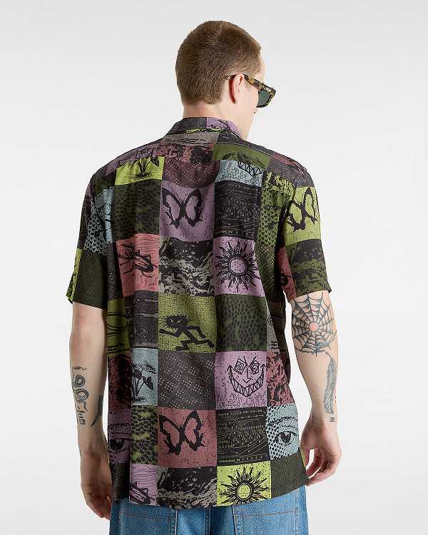 Yellow Vans Camp Classic Collar Men Shirts | VN7681945