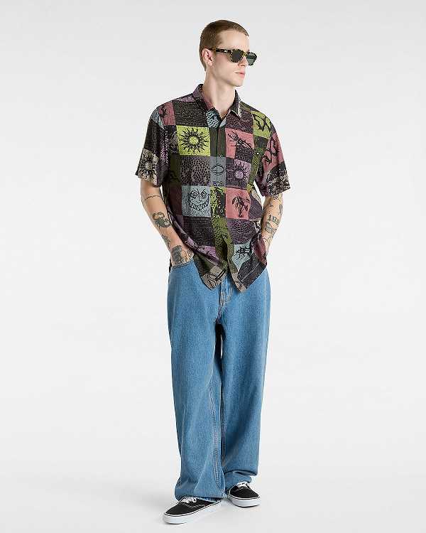 Yellow Vans Camp Classic Collar Men Shirts | VN7681945