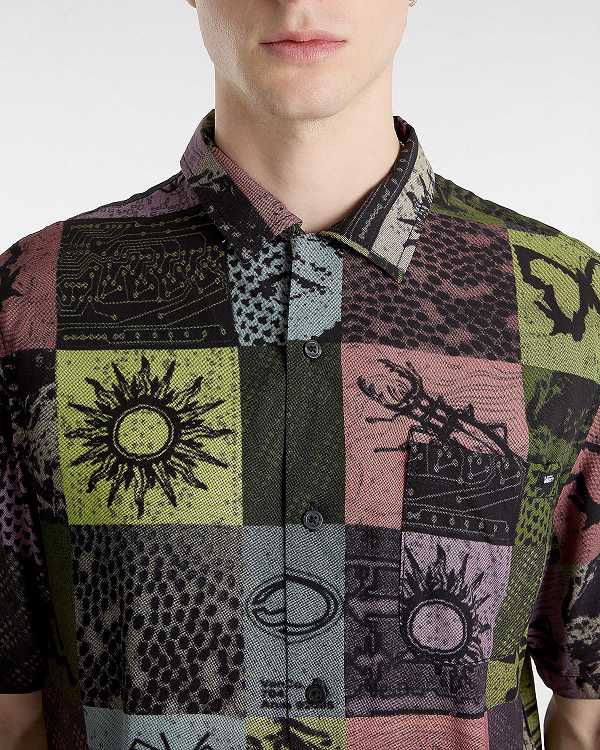 Yellow Vans Camp Classic Collar Men Shirts | VN7681945