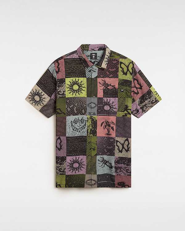 Yellow Vans Camp Classic Collar Men Shirts | VN7681945