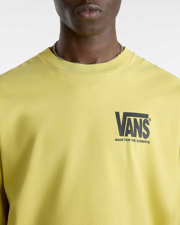 Yellow Vans MTE Warp Check Long Sleeve Men T Shirts | VN0231846